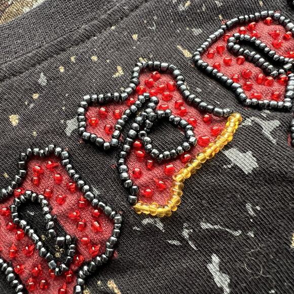 Vintage 90’s Propaganda Single Stitch Tee Shirt Black Dark Goth Embellished Bead - Picture 14 of 15